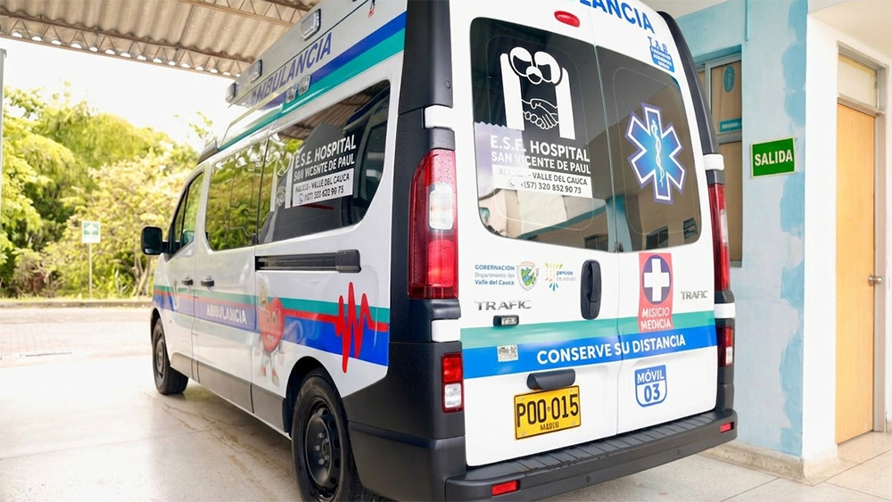 Ambulancia entregada en el Depto. de Valle de Cauca
